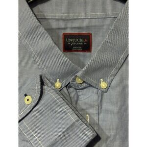 UNTUCKit Men's Long Sleeve Casual Button Down Shirt Blue XXL